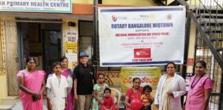 Rotary Bangalore Midtown Plays Crucial Role in National Immunization Day at Srirampuram Primary Health Centre
